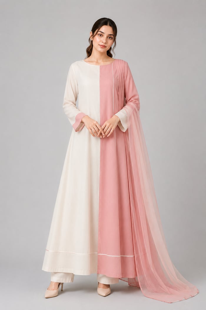 Reza - Blush Ombre Boat-Neck Maxi Frock