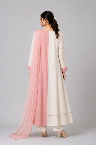 Reza - Blush Ombre Boat-Neck Maxi Frock - view 3