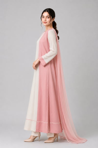 Reza - Blush Ombre Boat-Neck Maxi Frock - view 2