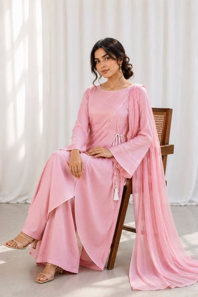 Sabain - Blush Cascade Wrap Maxi Set - view 3