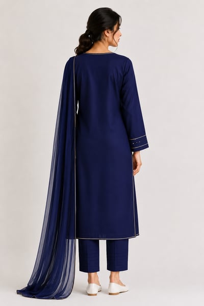 Manha - Navy Blue Everyday 3 Piece Suit - view 3