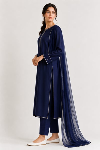 Manha - Navy Blue Everyday 3 Piece Suit - view 2