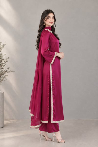 Ambgul - Silk Long Shirt 2-Piece Suit - view 2